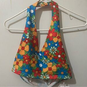ROMWE Floral Halter Bib - Multicolor